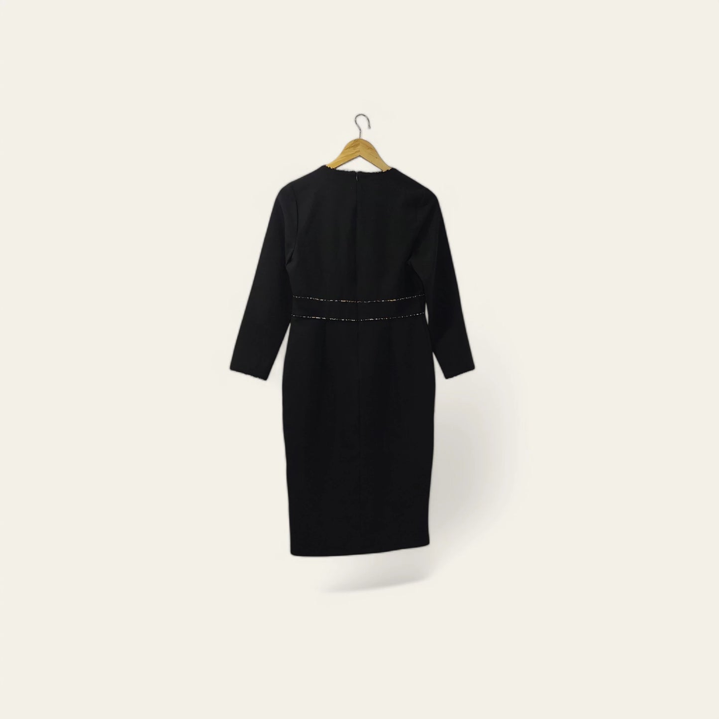 שמלת מקסי שחורה שרוול ארוך ZARA | מידה L