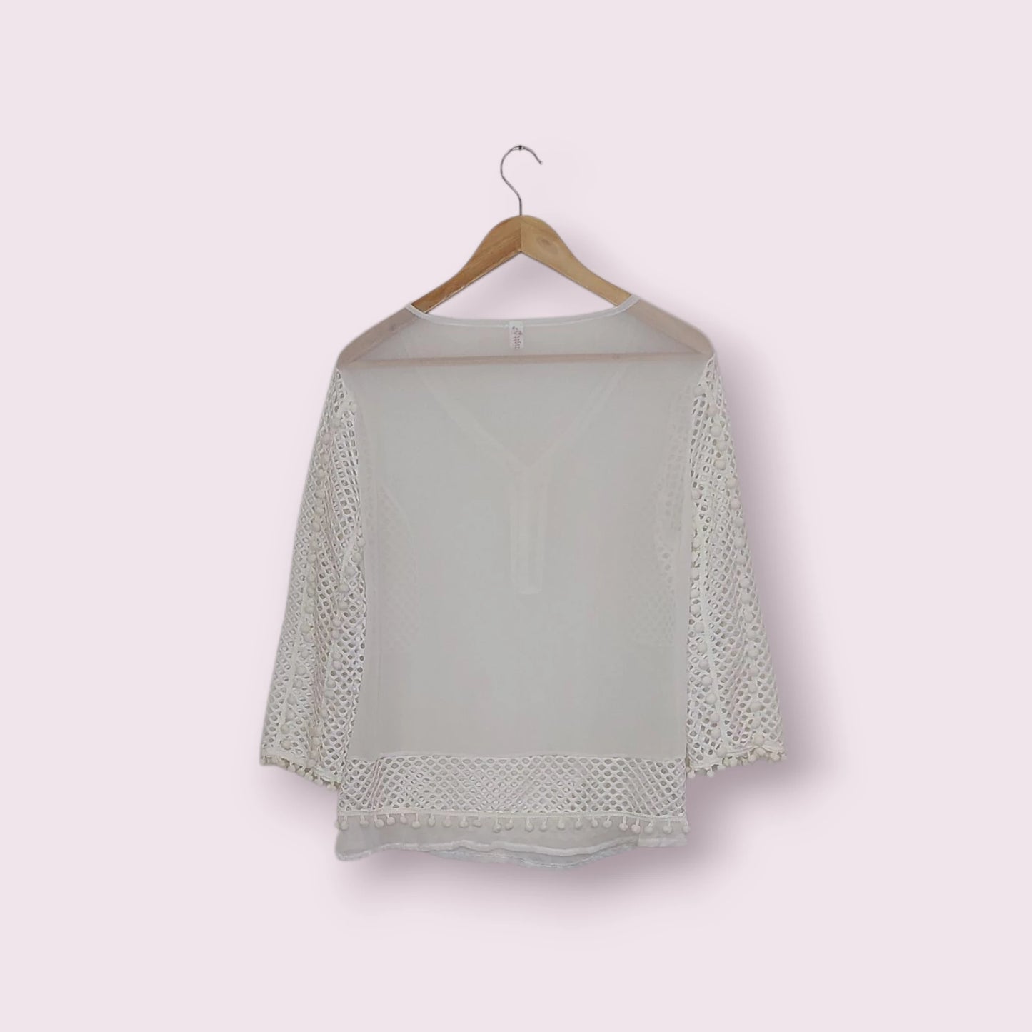 قميص أبيض شفاف أنيق مقاس:XL | مقاس XL