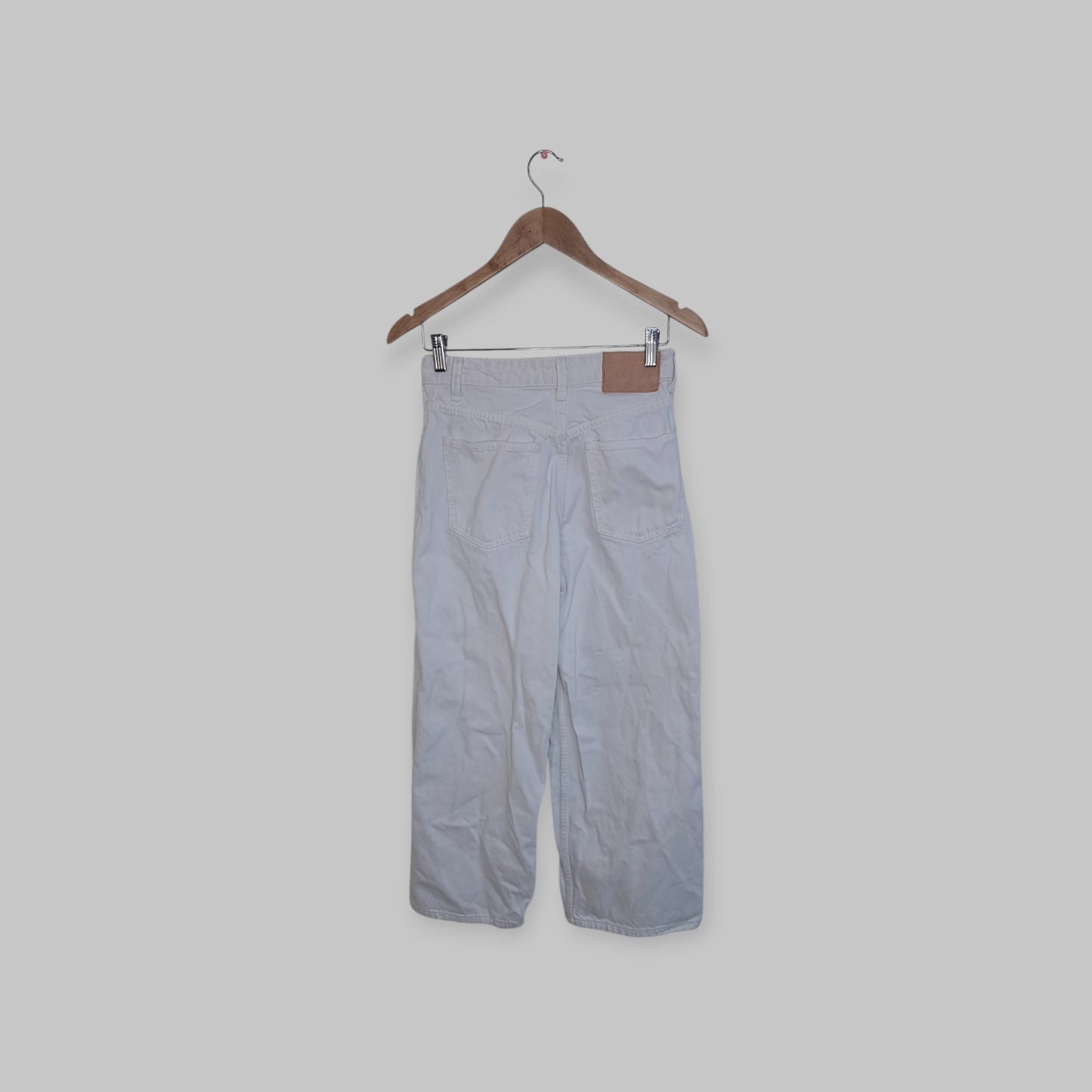 מכנס ג'ינס ארוך לבן ZARA | מידה S
