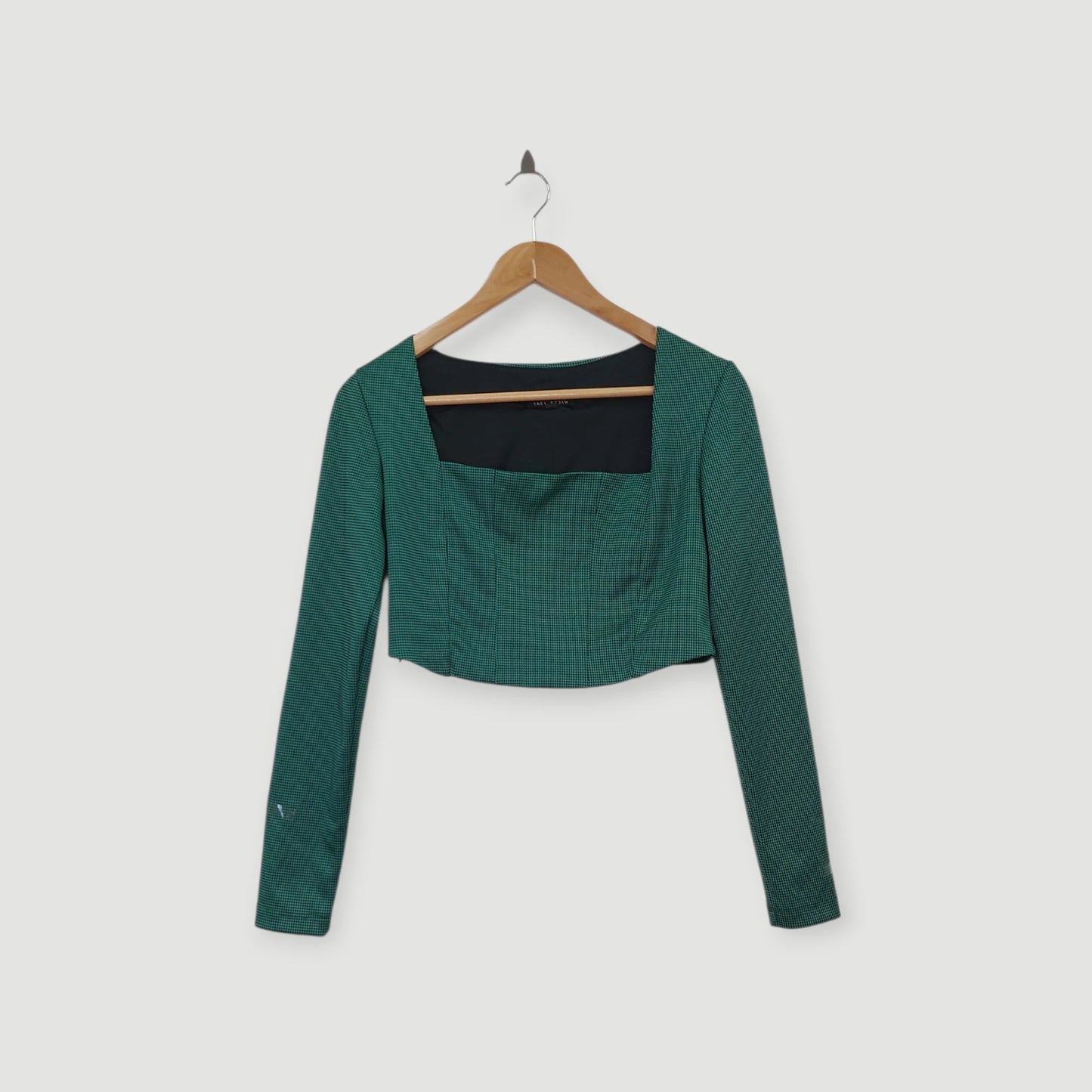 חולצה שרוול ארוך ירוק, ZARA | מידה M
