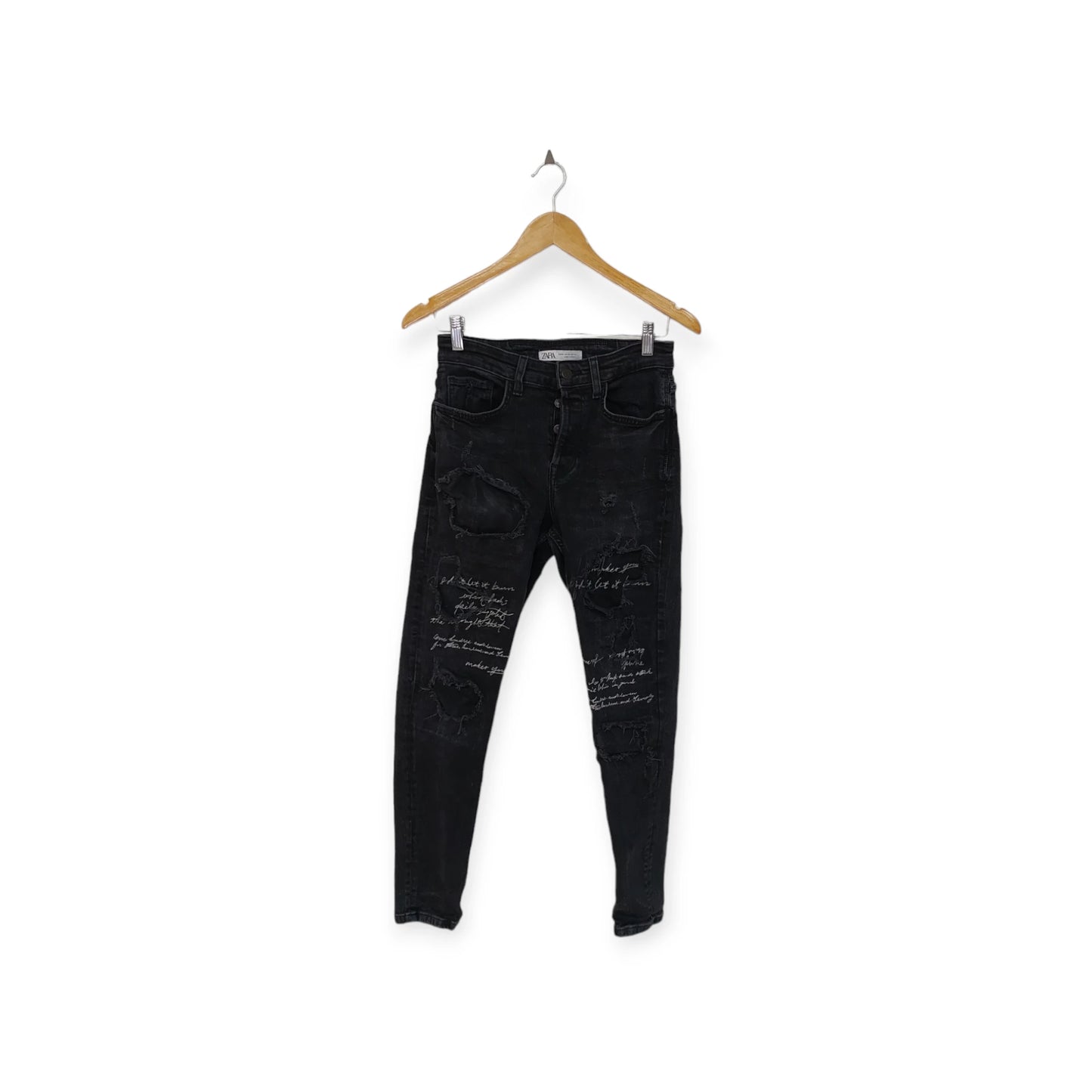 מכנס ג'ינס ארוך שחור ZARA | מידה 38