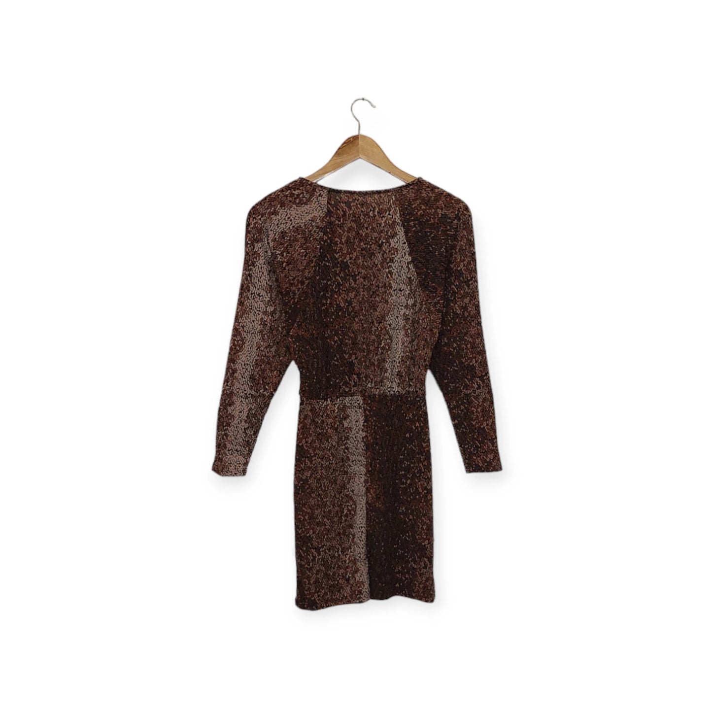 فستان ميدي بني من H&M | مقاس XS
