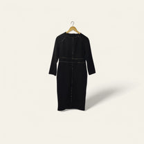 שמלת מקסי שחורה שרוול ארוך ZARA | מידה L