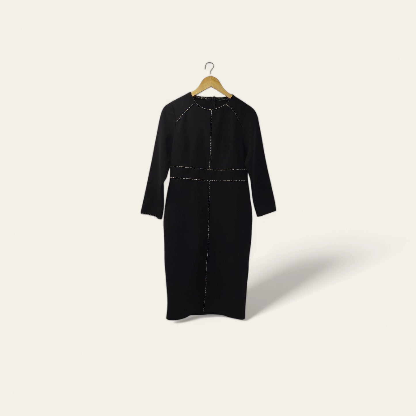 שמלת מקסי שחורה שרוול ארוך ZARA | מידה L