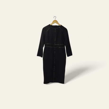 שמלת מקסי שחורה שרוול ארוך ZARA | מידה L