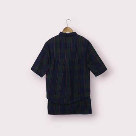 שמלה בצבעי כחול,ירוק ופס אדום במידה: XS מותג:ZARA | מידה XS