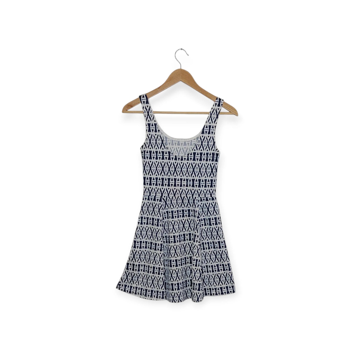 فستان قصير أزرق وأبيض | مقاس 34