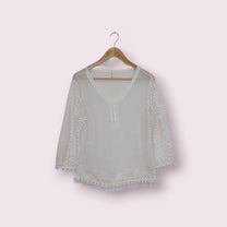 قميص أبيض شفاف أنيق مقاس:XL | مقاس XL