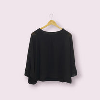חולצה שרוול ארוך שחורה ZARA | מידה XS