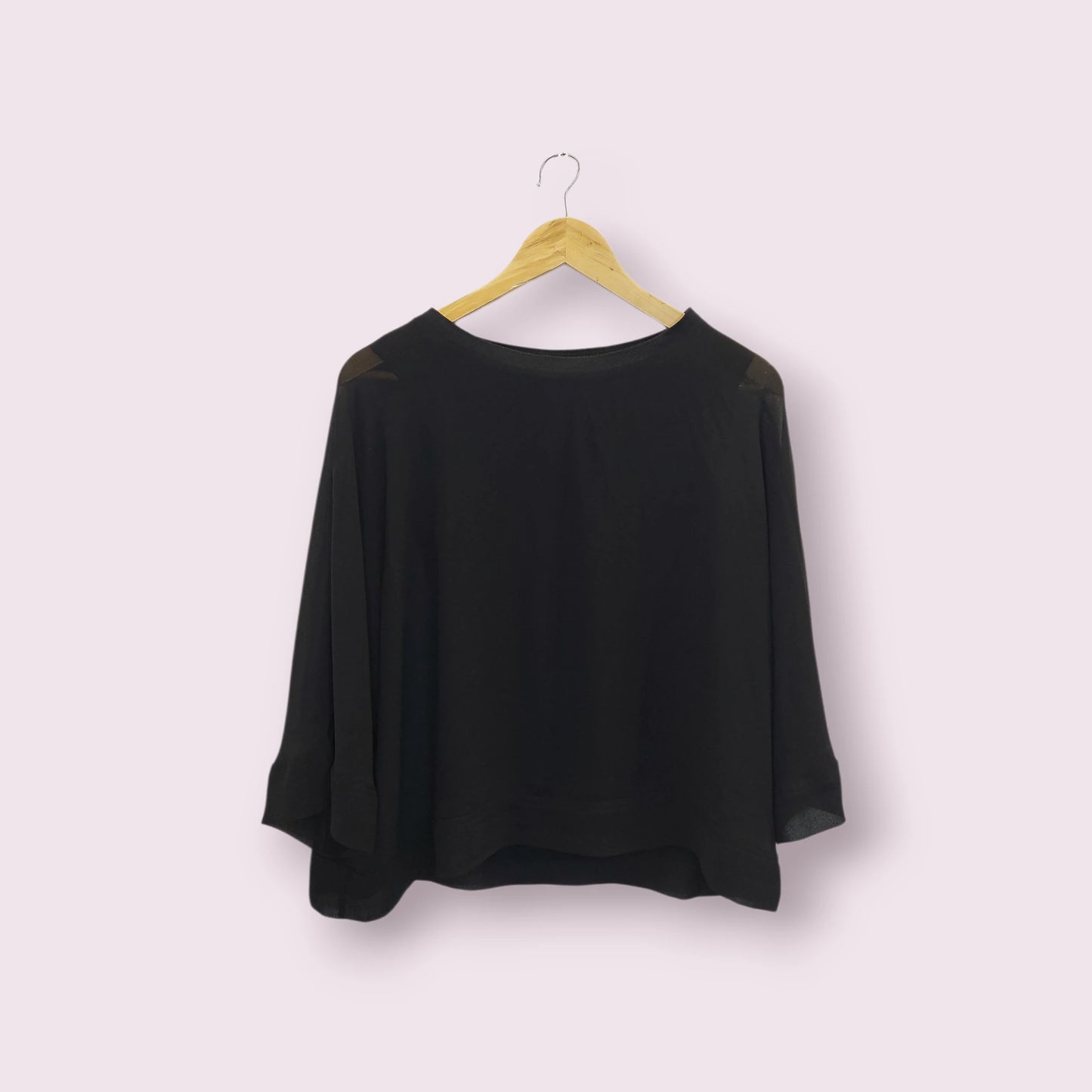 חולצה שרוול ארוך שחורה ZARA | מידה XS