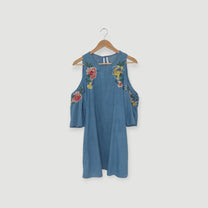 שמלה מיני תכלת פרחונית, ZARA | מידה M