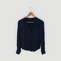 חולצה ארוך כחול עם משבצות, ZARA BASIC | מידה XS