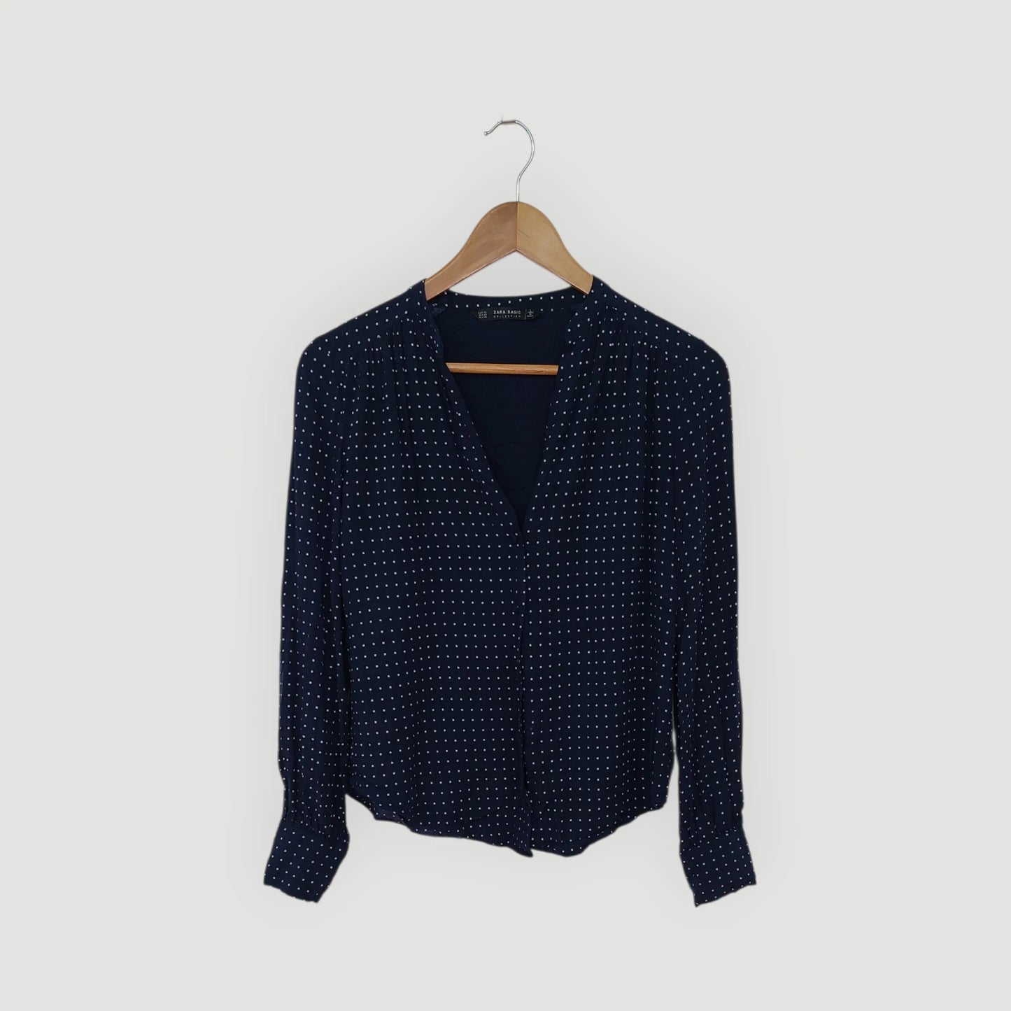 חולצה ארוך כחול עם משבצות, ZARA BASIC | מידה XS