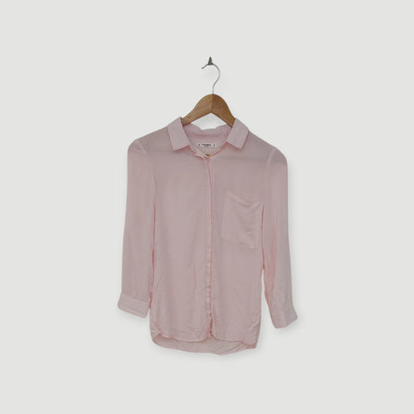 100% فيسكوز، قميص قصير وردي، PULL&BEAR | مقاس XS