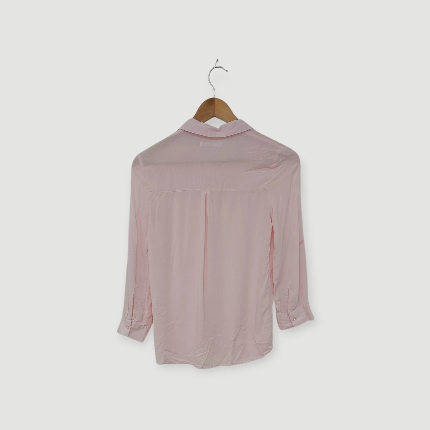 100% فيسكوز، قميص قصير وردي، PULL&BEAR | مقاس XS