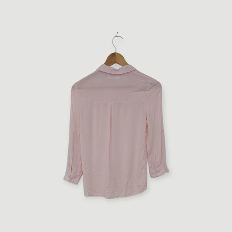 100% فيسكوز، قميص قصير وردي، PULL&BEAR | مقاس XS