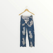מכנסיים ג'ינס ארוכים בצבע כחול עם הדפסים | מידה XS