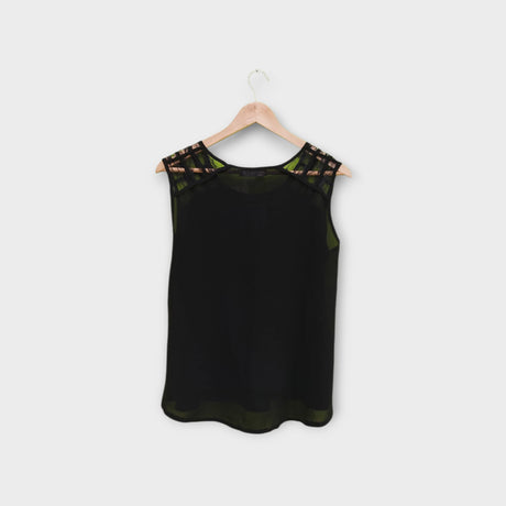 חולצת שיפון עם כתפיות תחרה | מידה S