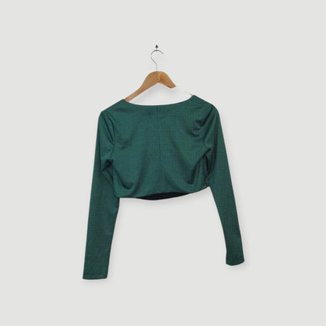חולצה שרוול ארוך ירוק, ZARA | מידה M