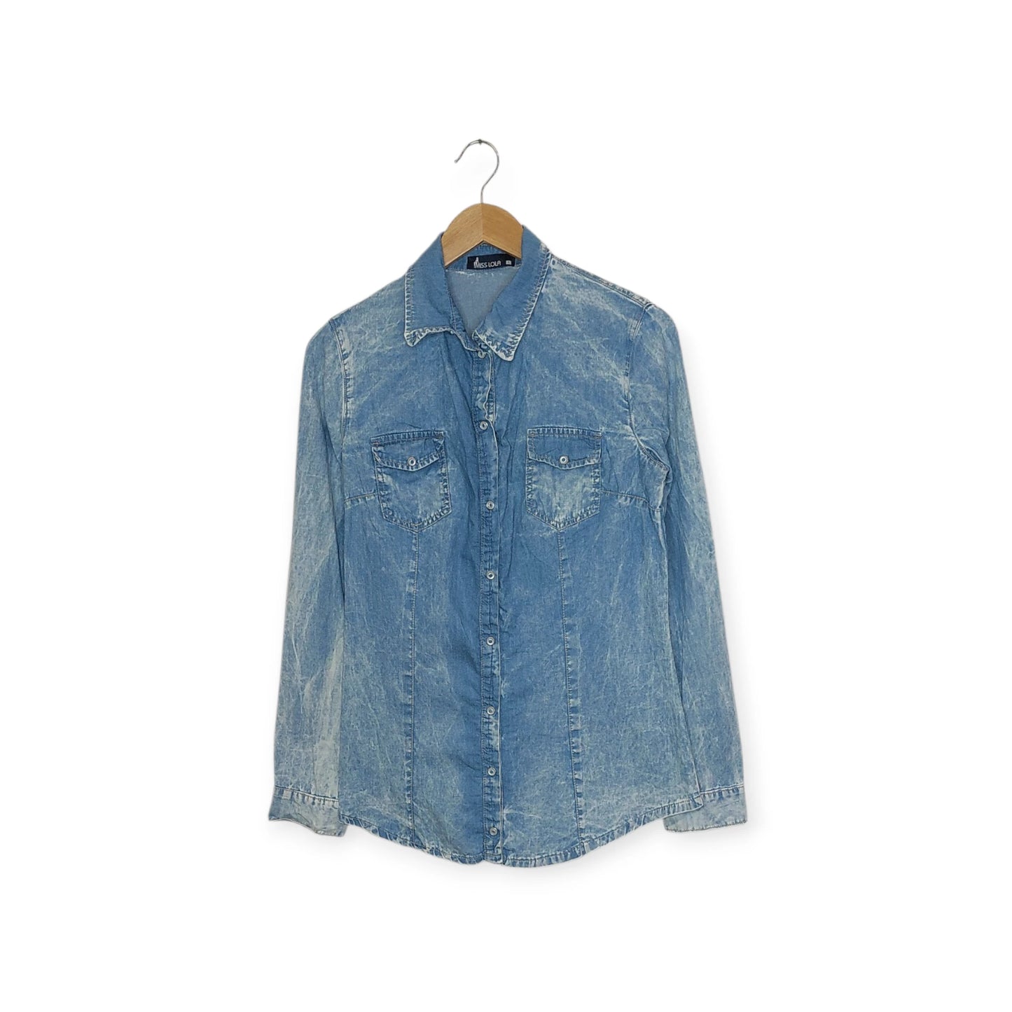 חולצה מכופתרת תכלת משופשף | מידה S