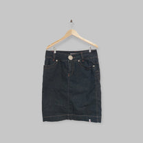 חצאית מידי ג'ינס שחורה  IN LOOK JEANS | מידה XL