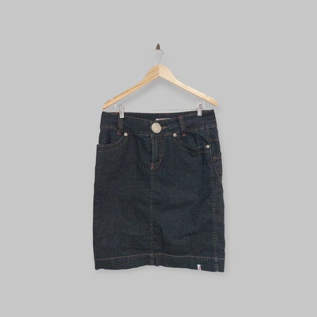 חצאית מידי ג'ינס שחורה  IN LOOK JEANS | מידה XL