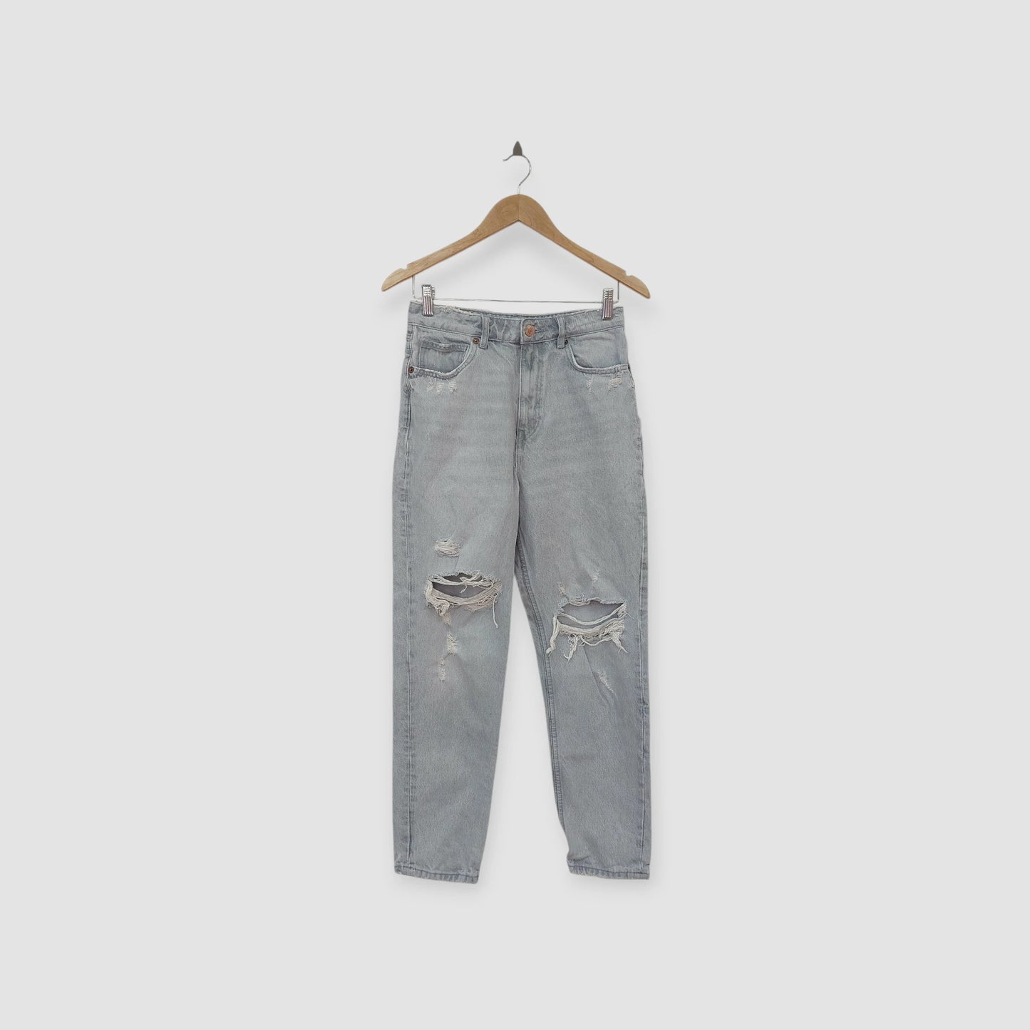 מכנס ג'ינס אפור בהיר ZARA | מידה M