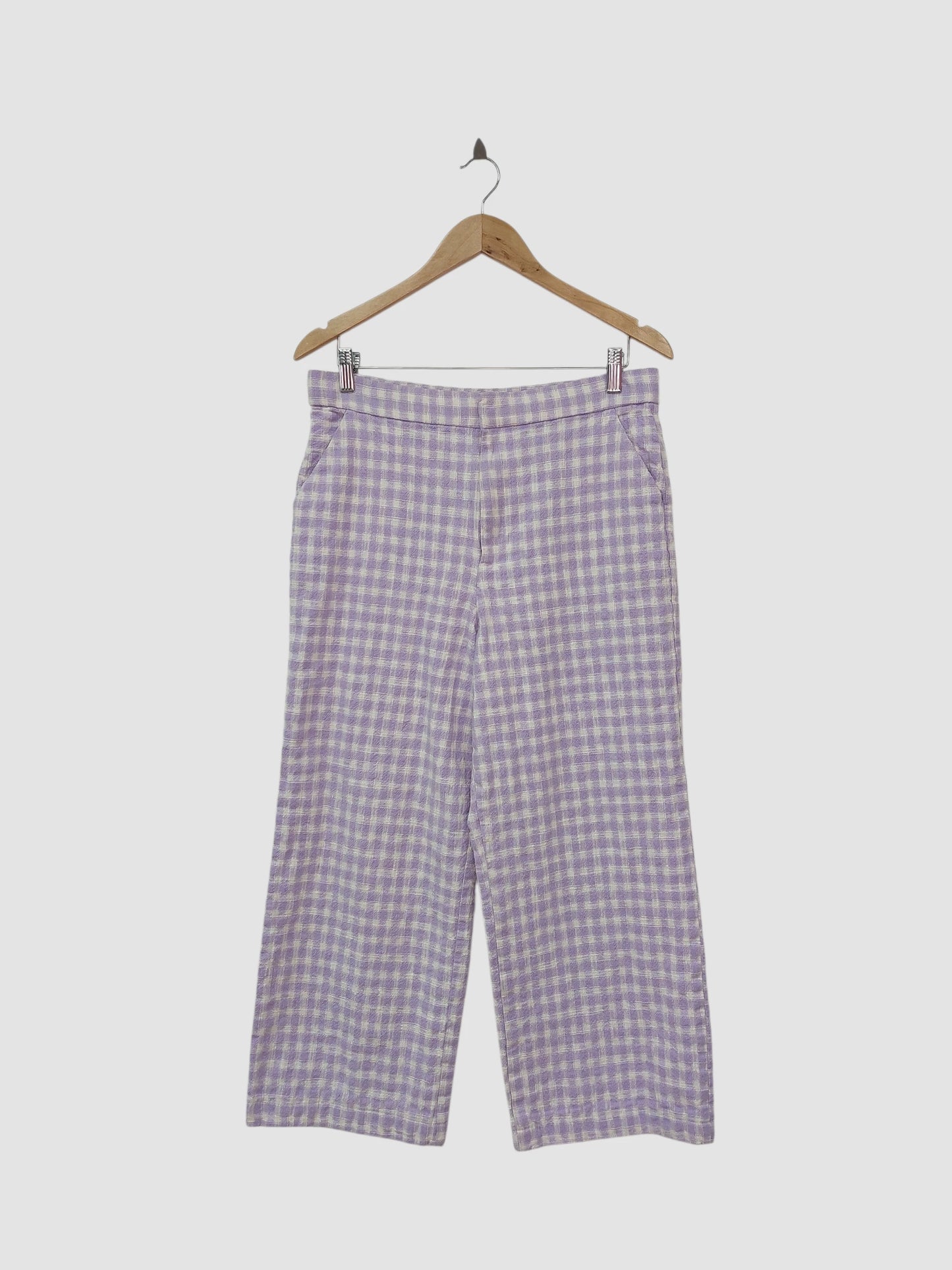 מכנס סגול משבצות ZARA | מידה L
