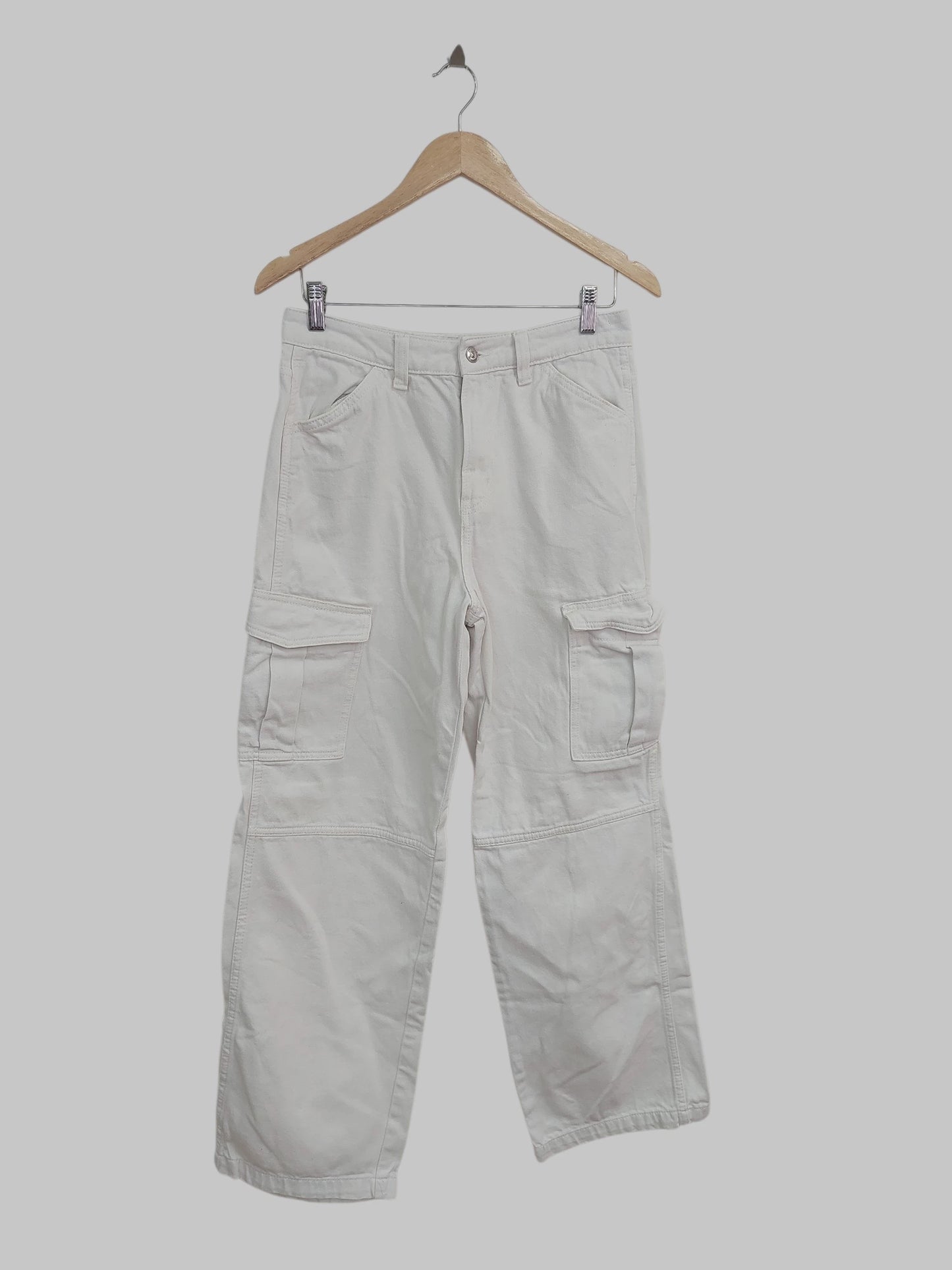 מכנס ג'ינס ארוך לבן H&M | מידה M