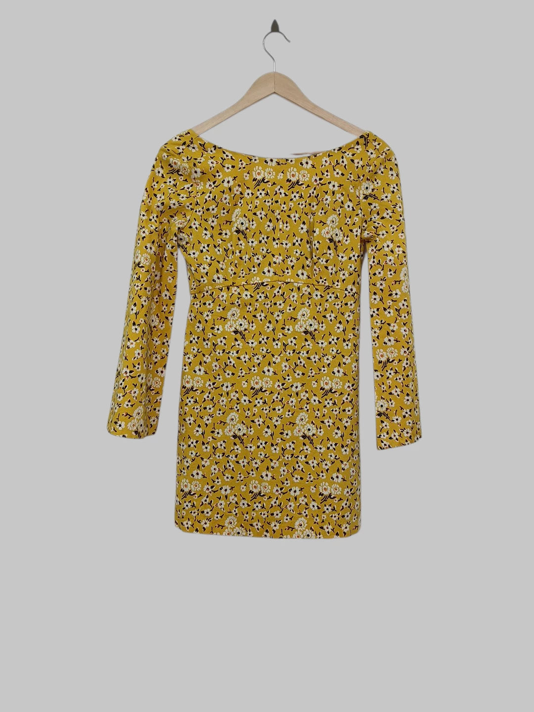 שמלת מיני פרחונית חרדל ZARA | מידה M