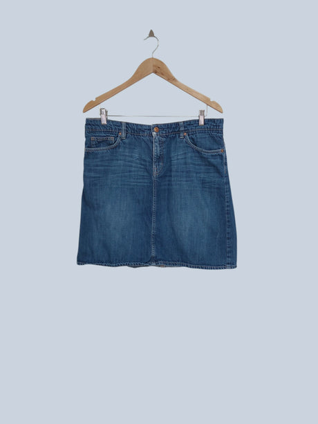 חצאית ג'ינס מידי כחולה H&M | מידה XL