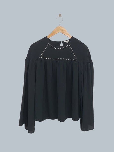 חולצה ארוכה שחורה H&M | מידה S