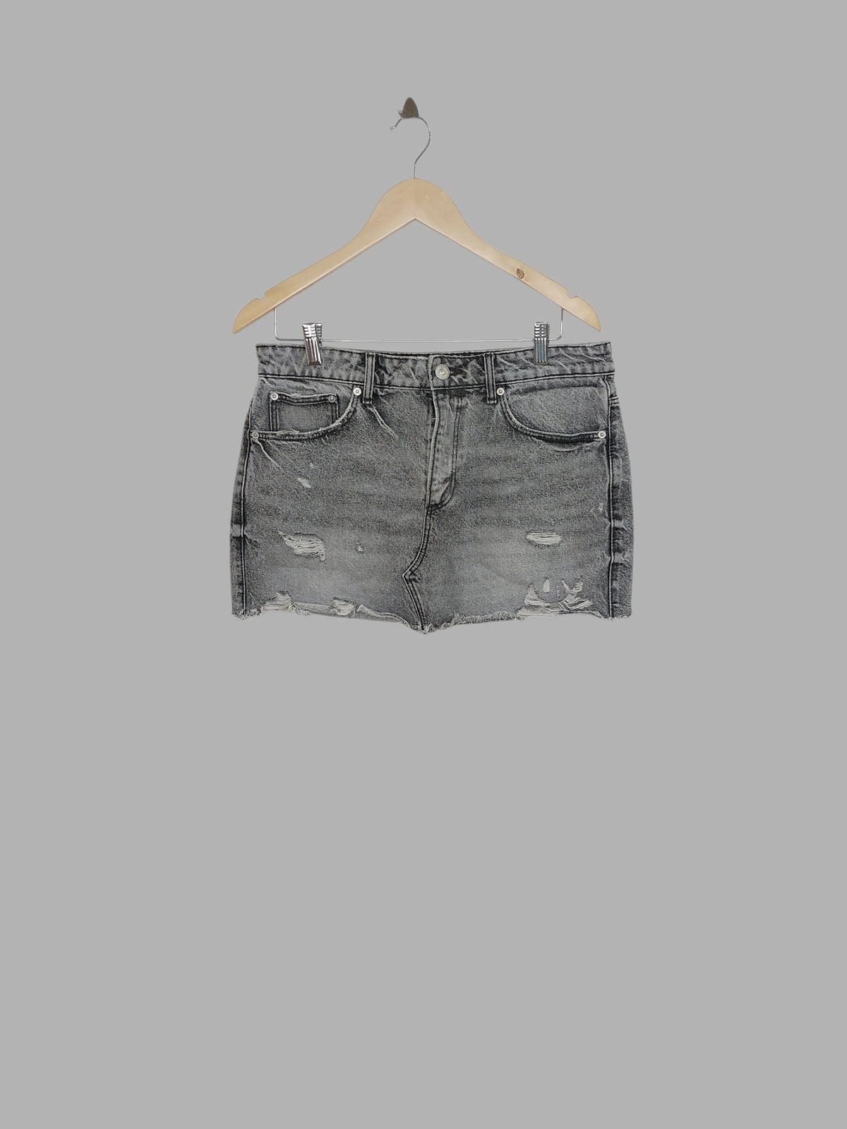 חצאית מיני ג'ינס אפורה ZARA | מידה L