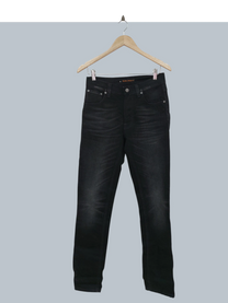 מכנס ג'ינס ארוך שחור hudie jeans co צידה 32 | מידה XS